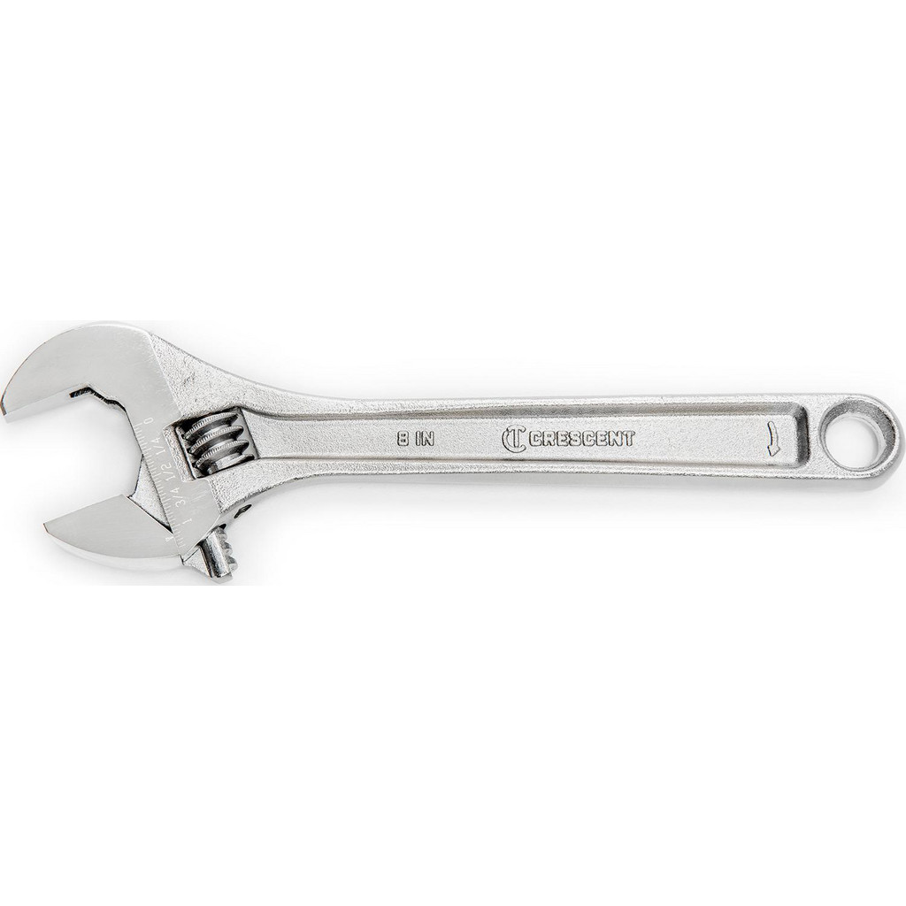 Crescent 1-1/8" Jaw Capacity, 8" Standard Adjustable Wrench - Steel, Chrome Finish, 8" OAL | Part #AC28BK