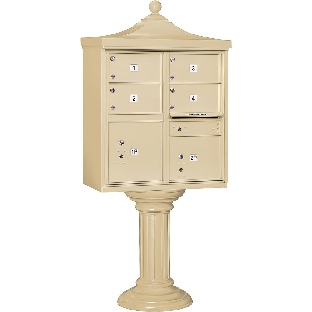 Salsbury Industries Mailboxes: Mount Type: Pedestal; Lockable: Yes; Material: Aluminum; Color: Sandstone | Part #3305R-SAN-U
