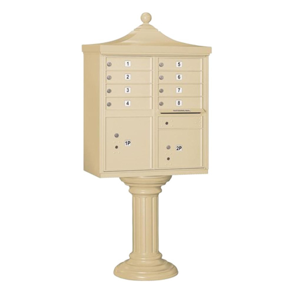 Salsbury Industries Mailboxes: Mount Type: Pedestal; Lockable: Yes; Material: Aluminum; Color: Sandstone | Part #3308R-SAN-U