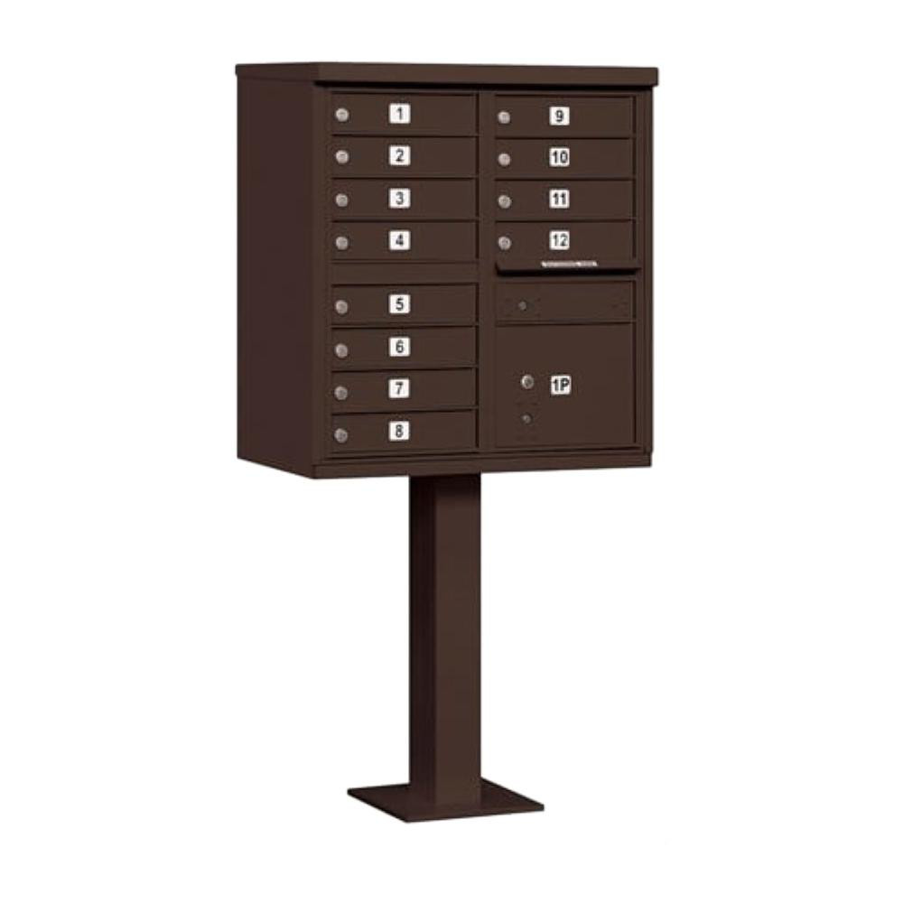 Salsbury Industries Mailboxes: Mount Type: Pedestal; Lockable: Yes; Material: Aluminum; Color: Bronze | Part #3312BRZ-U