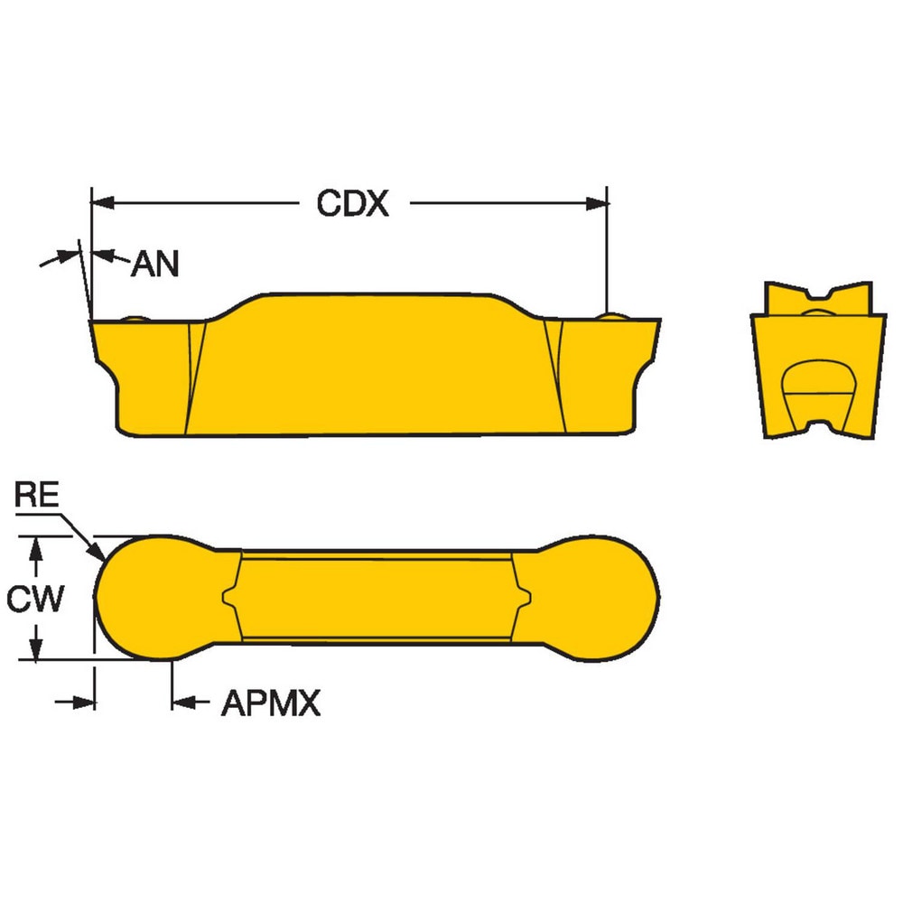 Sandvik Coromant 5735863 Grooving Insert: N123x2F2RO, Solid Carbide Image