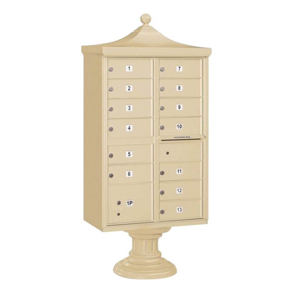 Salsbury Industries Mailboxes: Mount Type: Pedestal; Lockable: Yes; Material: Aluminum; Color: Sandstone | Part #3313R-SAN-U