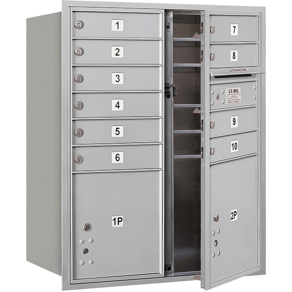 Salsbury Industries Mailboxes: Mount Type: Surface; Lockable: Yes; Material: Aluminum; Color: Aluminum | Part #3710D-10AFU