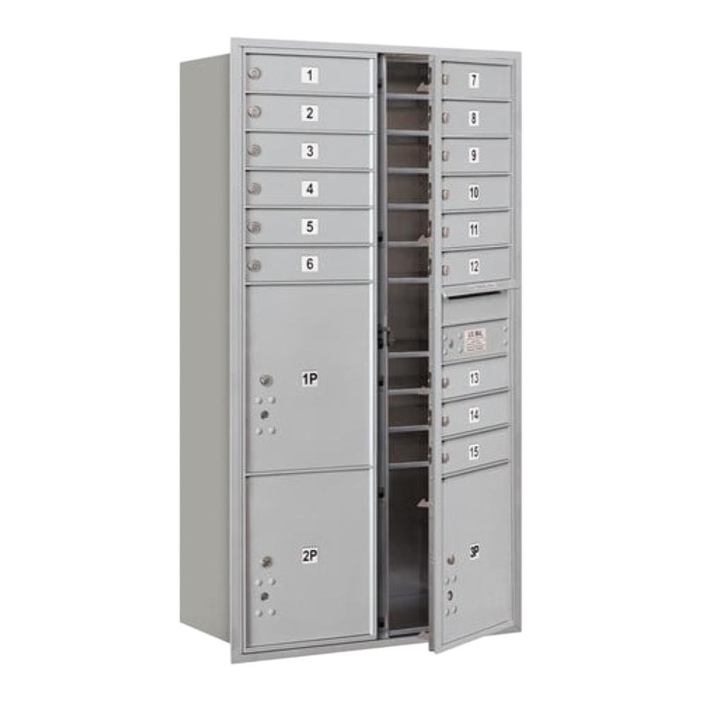 Salsbury Industries Mailboxes: Mount Type: Surface; Lockable: Yes; Material: Aluminum; Color: Aluminum | Part #3716D-15AFU
