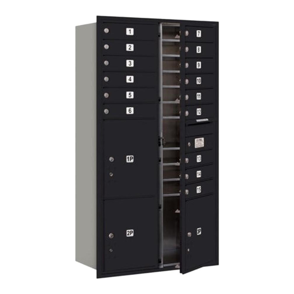 Salsbury Industries Mailboxes: Mount Type: Surface; Lockable: Yes; Material: Aluminum; Color: Black | Part #3716D-15BFU