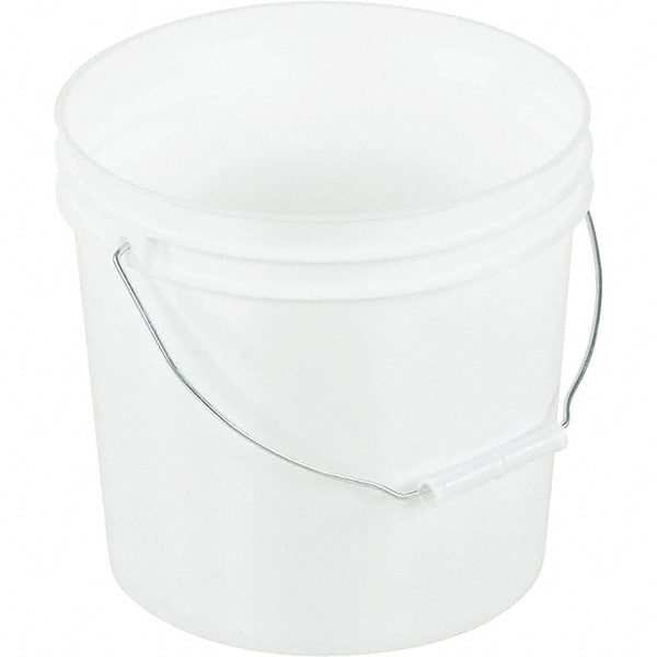 Buckets & Pails; Capacity: 3.5 gal (US); Body Material: High-Density Polyethylene; Style: Single Pail; Shape: Round; Color: White; Handle: Yes; Lid: No Lid; For Use With: Storage; Shipping; Handle Material: Steel; Container Size Compatibility (Gal.): 3.5