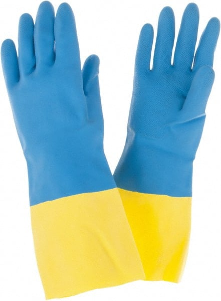 Chemical Resistant Gloves: Medium, 28 mil Thick, Latex & Neoprene, Unsupported