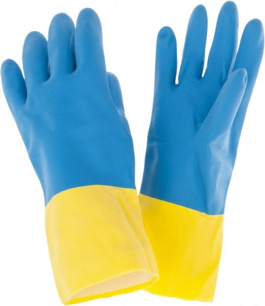Chemical Resistant Gloves: X-Large, 28 mil Thick, Latex & Neoprene, Unsupported