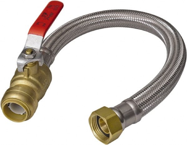 SharkBite U3068FLEX18BVLF 1/2" Push to Connect Inlet, 3/4" FIP Outlet, Braided Stainless Steel Flexible Connector 
