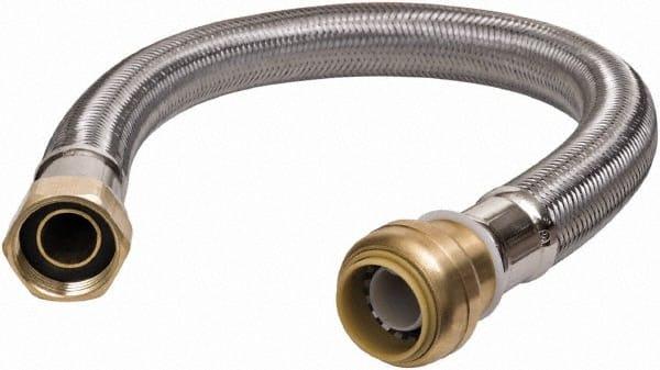 SharkBite U3088FLEX18LF 3/4" Push to Connect Inlet, 3/4" FIP Outlet, Braided Stainless Steel Flexible Connector 