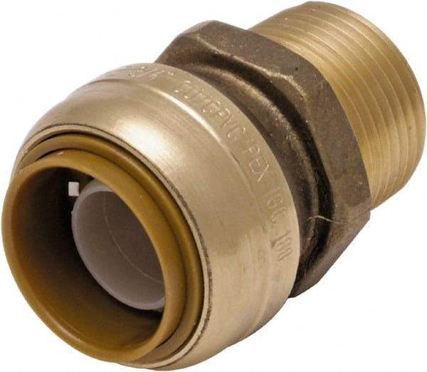 SharkBite U140LF Brass Pipe Adapter: 1 x 1" Fitting, Threaded, Push-to-Connect x MNPT, Lead Free 
