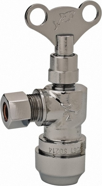 SharkBite - 1/2 & 3/8″ Pipe, 200 psi WOG Rating, Brass Angle Stop Valve -  33279670 - MSC Industrial Supply