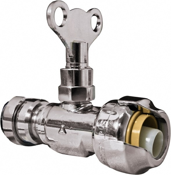 1/2 & 3/8" Pipe, 200 psi WOG Rating, Brass Stop Valve