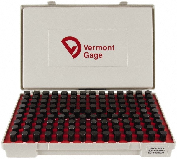 Vermont Gage 901100700 Class ZZ Plug Gage Set: 0.626 to 0.75" Range, 125 Pc Image