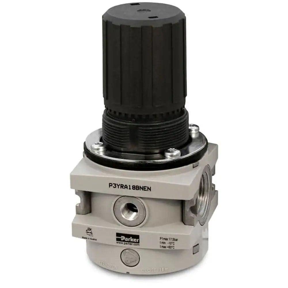 Parker P3YRA98BNJN Compressed Air Regulator: 1" NPT, 254 Max psi, Hi-Flow Image