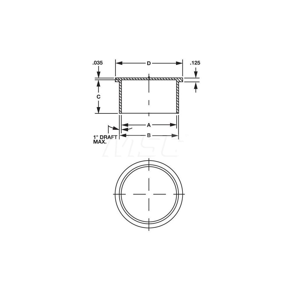 Caplugs 100 Qty 1 Pack 2.44" ID, Round Head, Static Dissipative Cap