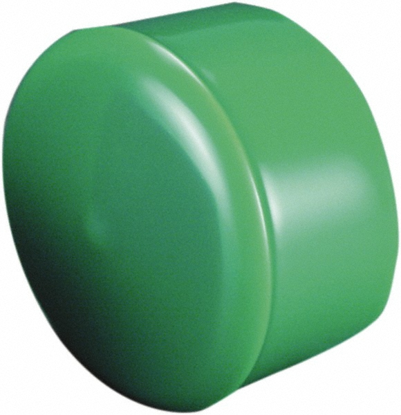 Cap with Flange: 0.6005" ID, Round & Flange Head - Vinyl, Red