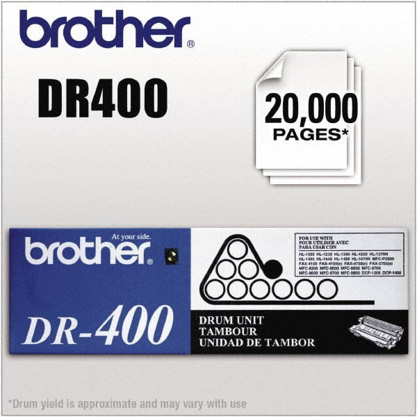 Brother Black Drum Unit - Use w/ Brother DCP-7030, 7040, HL-2140, 2150N, 2170W, MFC-7320, 7340, 7345N, 7440N, 7840W | Part #BRTDR400