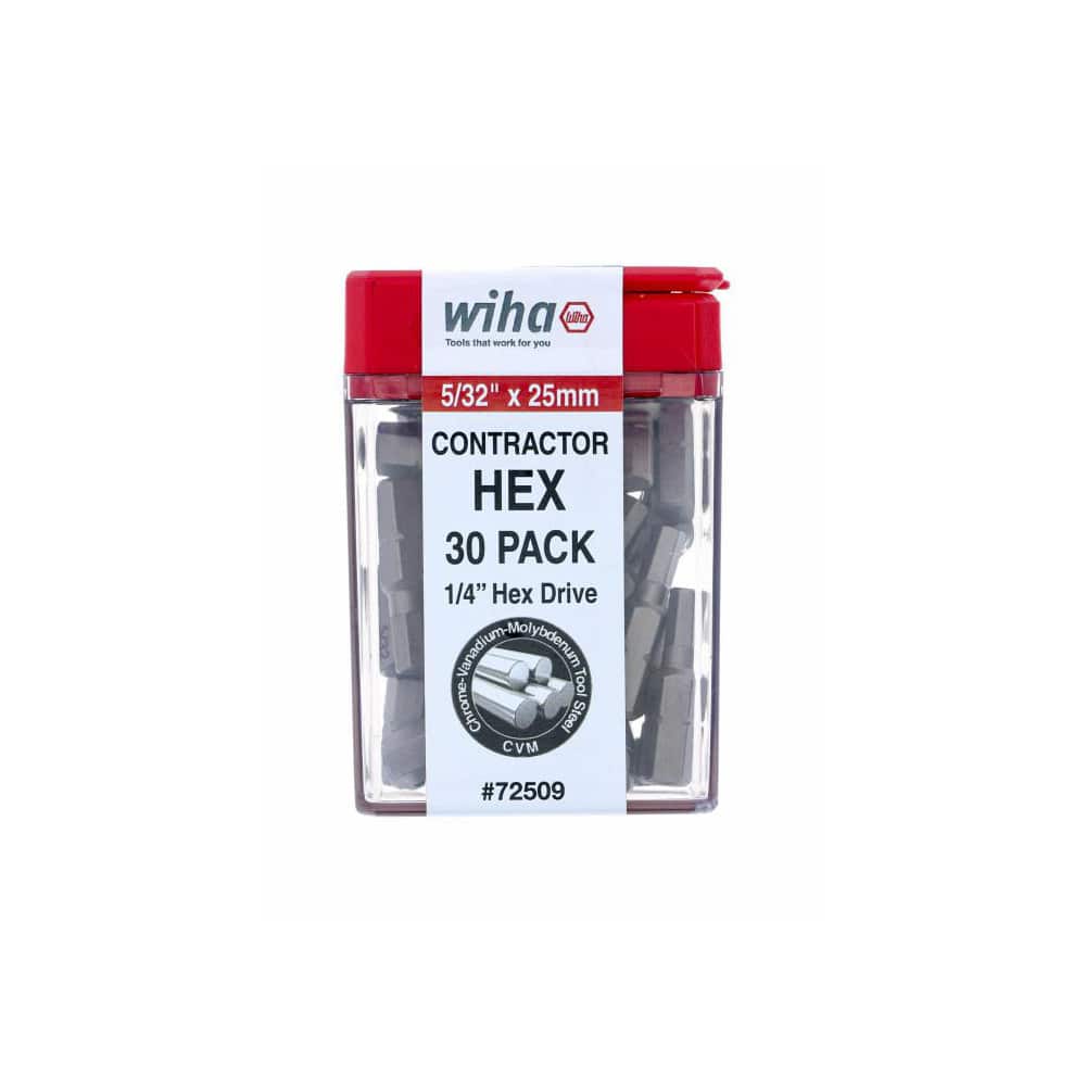 Hex Screwdriver Insert Bit: 1/4" Drive, 5/32" Hex