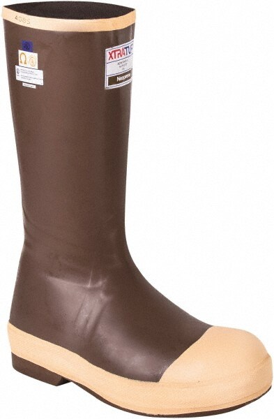 Work Boot: Size 3, 15" High, Neoprene, Steel Toe