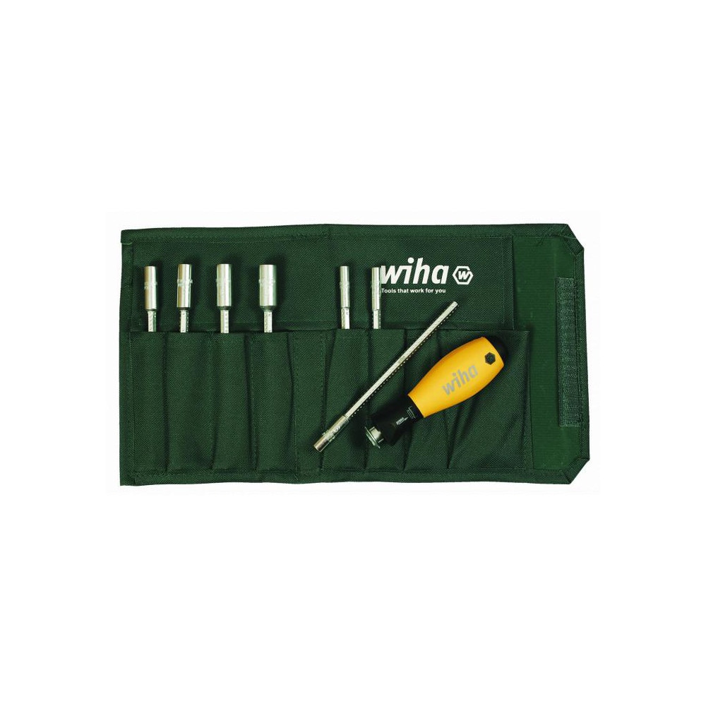 Wiha 10892 Nut Driver Set: 8 Pc, 5 to 10 mm, Solid Shaft, Ergonomic Handle Image