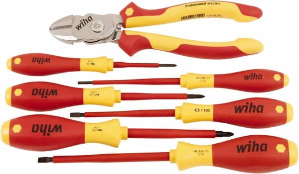 Wiha 32899 7-Piece Proturn Insulated Pliers and Screwdriver Set in Case 