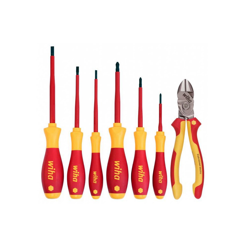 Wiha 32942 Combination Hand Tool Set: 7 Pc, Bicut & Insulated Driver Set, 1/4" Drive Image