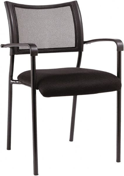 Pack of (2) Mesh Fabric Black Stacking Chairs