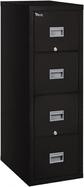 Vertical File Cabinet: 4 Drawers, Steel, Black