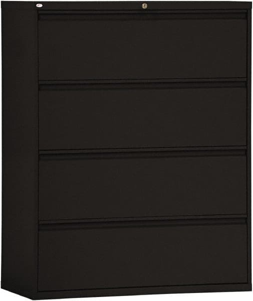 4 Drawer Black Steel Lateral File, Alera File Cabinet Replacement Parts