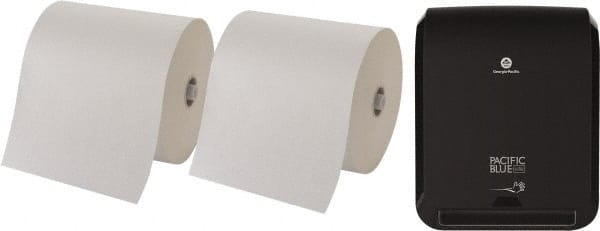 Paper Towel & Dispenser Set with 2 Cases of (6) Rolls per Case of 1-Ply White Paper Towels