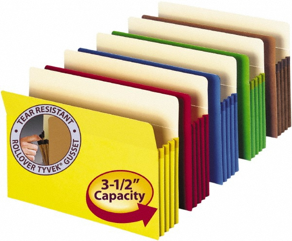 Expansion Folder: Legal, Assorted, 5/Pack - Straight Tab Cut Location