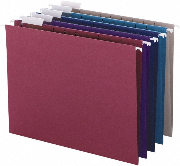 Hanging File Folder: Letter, Assorted, 25/Pack - 11 Point Stock, 1/5 Tab Cut Location