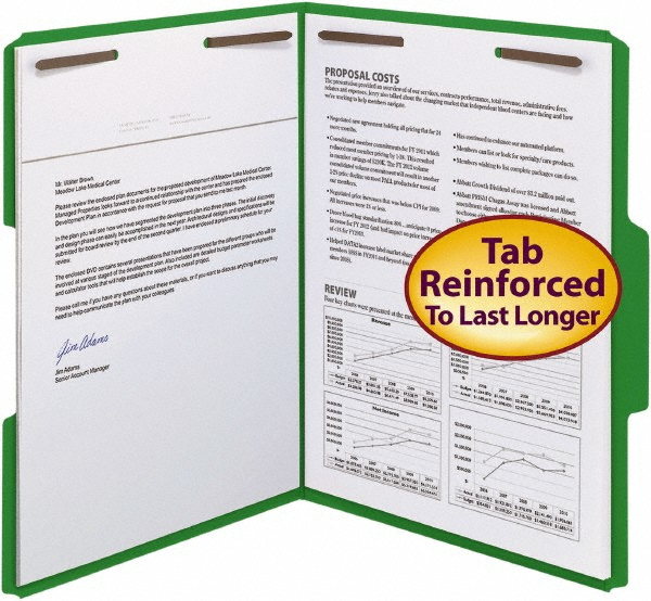 SMEAD File Folders with Top Tab Letter, Green, 50/Pack MSC Industrial Supply Co.