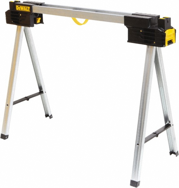 Sawhorse: Metal Top, Metal Base, Black & White - 2000 lb Capacity, Straight Edge, Assembled