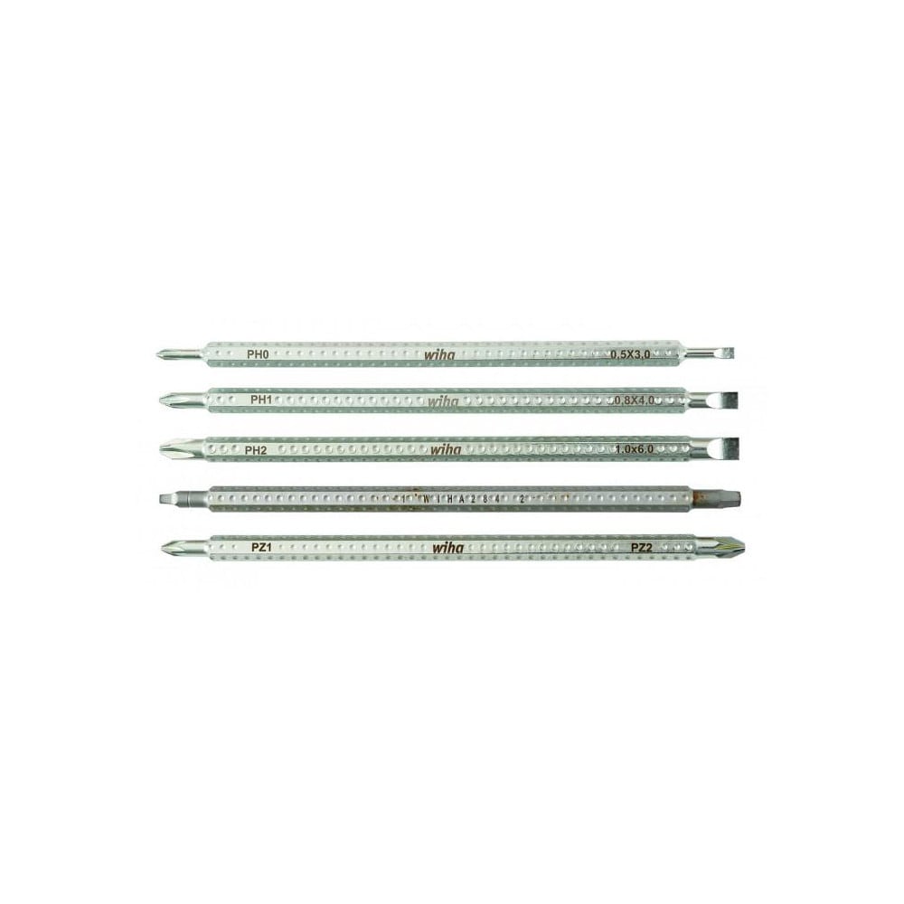 Wiha 28483 Screwdriver Insert Bit Set: Phillips, Slotted & Square Image