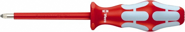 MSC Industrial | Wera 6 Piece Pozidriv & Slotted Screwdriver Set - 1,000 Volt Insulated Handle, Bit Sizes: Posidriv Point #1 & #2, Tip Thickness: