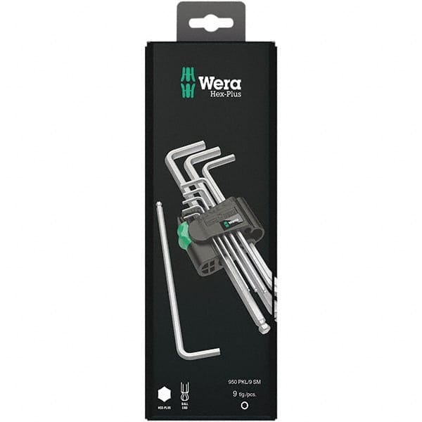 Wera 5073391001 Hex Key Sets; Ball End: Yes ; Hex Size: 1.5 - 10 mm ; Hex Size Range (mm): 1.5 - 10 ; Arm Style: Long ; Metric Hex Sizes: 1.5, 2, 2.5, 3, 4, 5, 6, 8, 10 