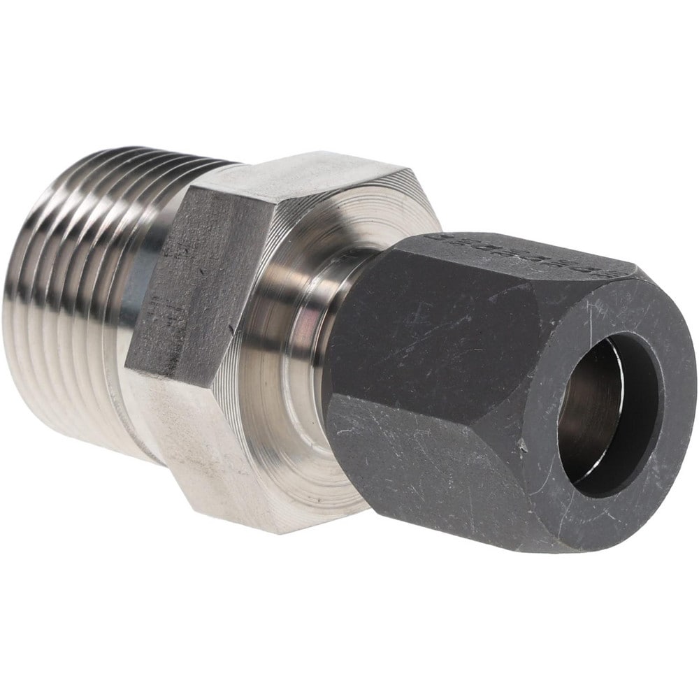 Compression Tube Connector: 1/2-14" Thread, Compression x MPT