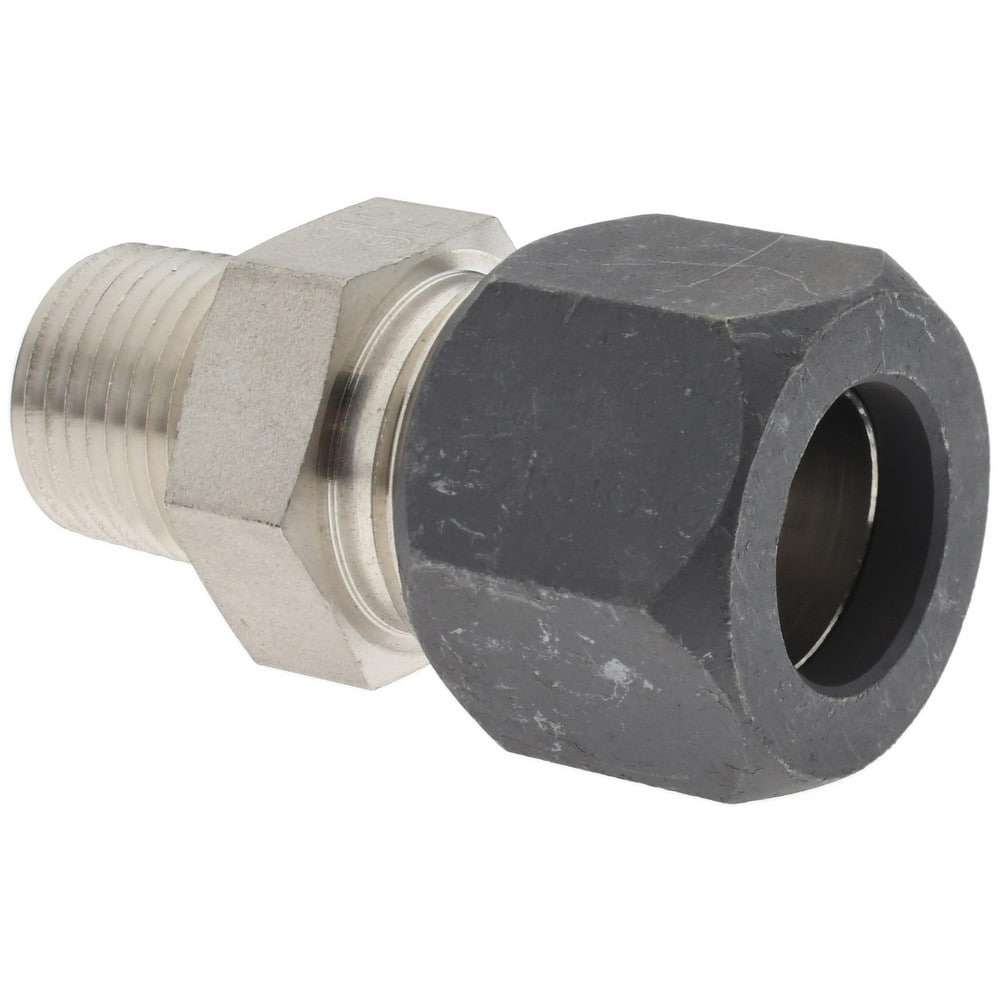 Compression Tube Connector: 1/2-14" Thread, Compression x MPT