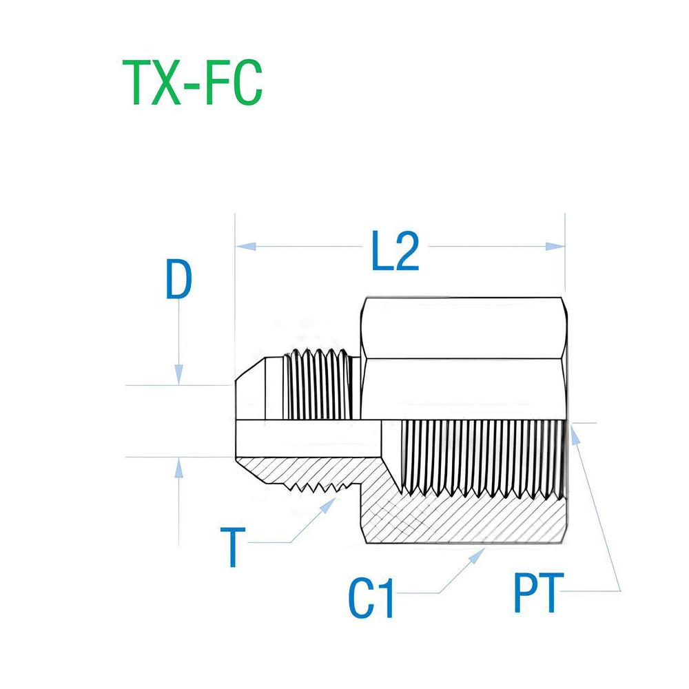Made in USA - Stainless Steel Flared Tube Connector: 1-1/4