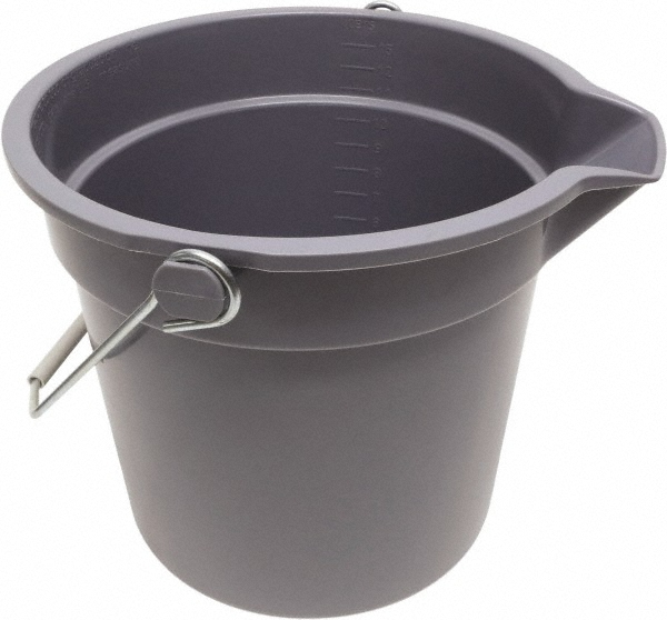 OCedar Pack of (12) 14 Qt, 11" High, Plastic Round Gray Single Pail