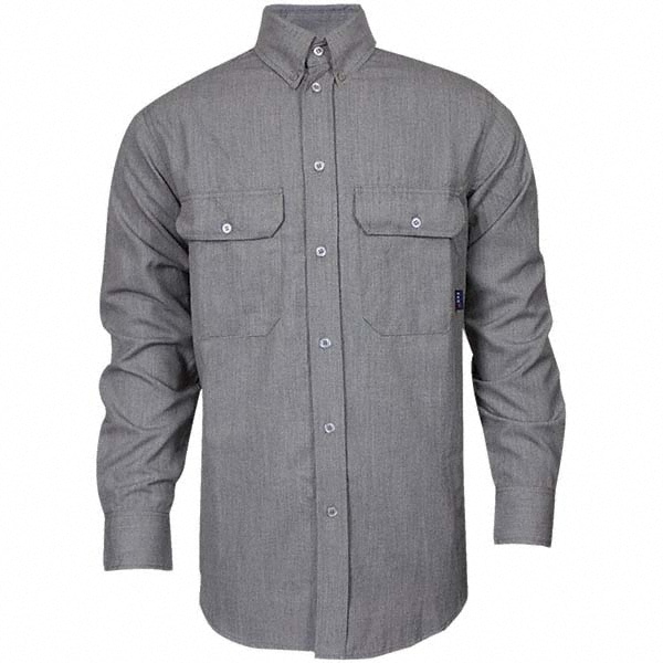 National Safety Apparel - Fire-Resistant Shirt: Small, Gray, Polyester ...