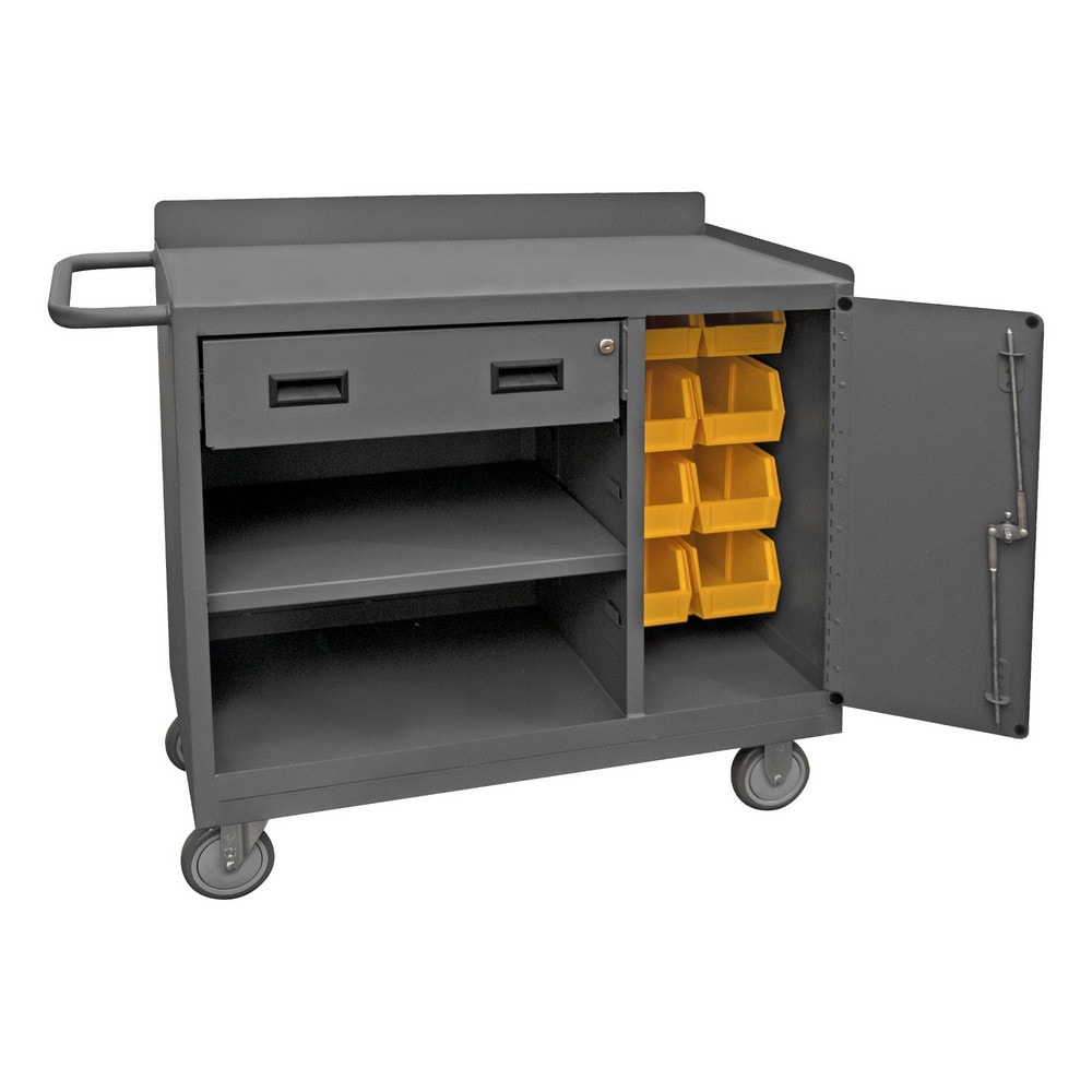 Durham 2212A-BLP-8B-LU Mobile Utility Cart: Steel, Gray Image