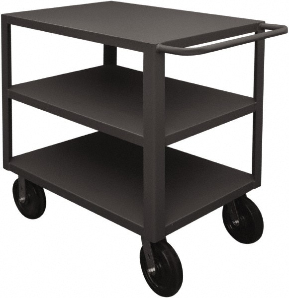 Heavy-Duty Service Utility Cart: Steel, Gray