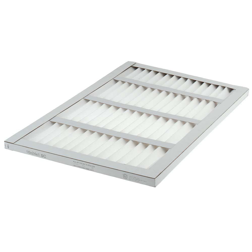 Pleated Air Filter: 16 x 24 x 1", MERV 8, 35% Efficiency, Wireless Pleated