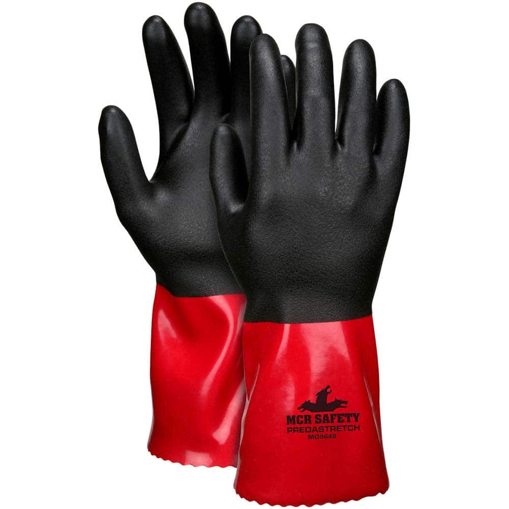 Chemical Resistant Gloves: Size Large, 18 Thick, PVC, Supported, General Purpose Chemical-Resistant