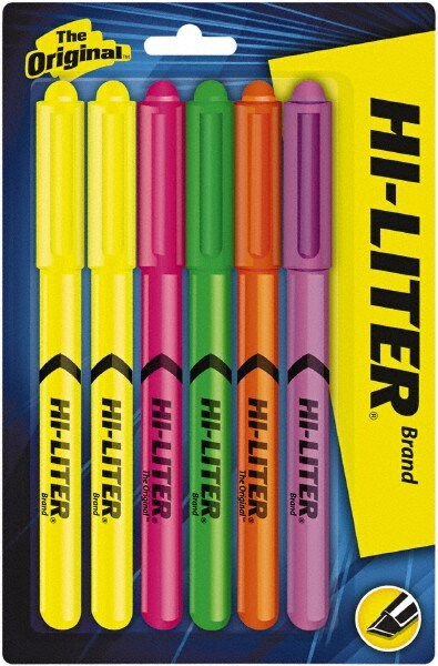 Highlighter Marker: Green, Orange, Pink, Purple & Yellow, AP Non-Toxic, Chisel Point