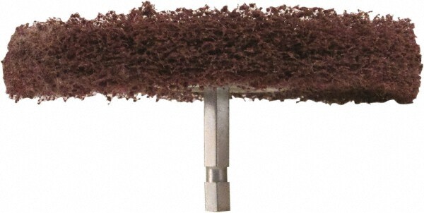 Mounted Spiral Sewn Buffing Wheel: 4" Dia, 1/4" Thick, 1/4" Shank Dia