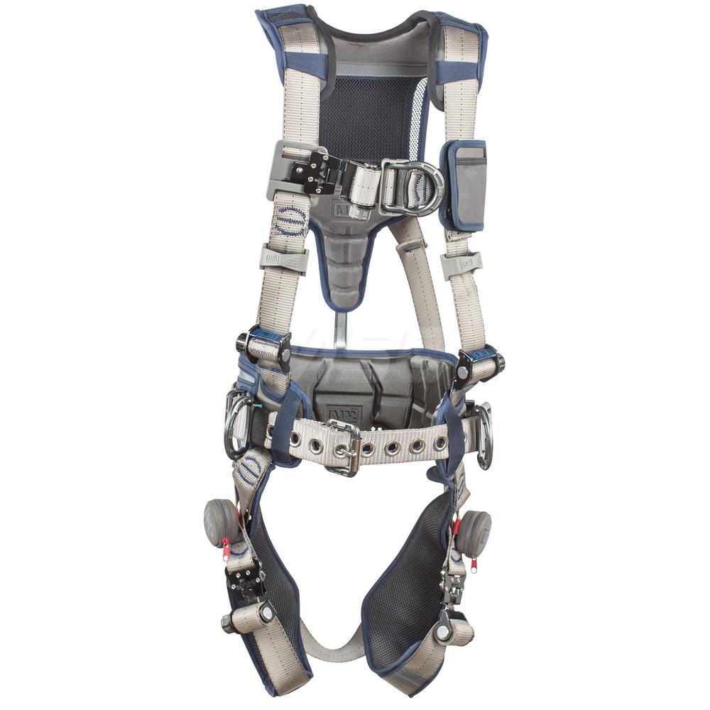 Fall Protection Harnesses: 420 Lb, Construction Style, Size X-Large, For Climbing & Positioning, Polyester, Back Front & Side